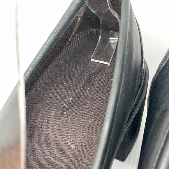 Sandro Moscoloni Woman's Black Leather Block Heel Penny Loafers Size 9M - Picture 8 of 11